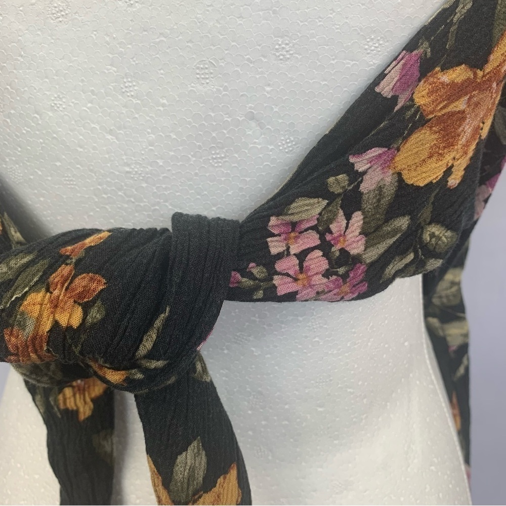 American Eagle Jumpsuit Onesy Palazzo Pant Adjusts Bold Boho Botanical Event M - Picture 7 of 11